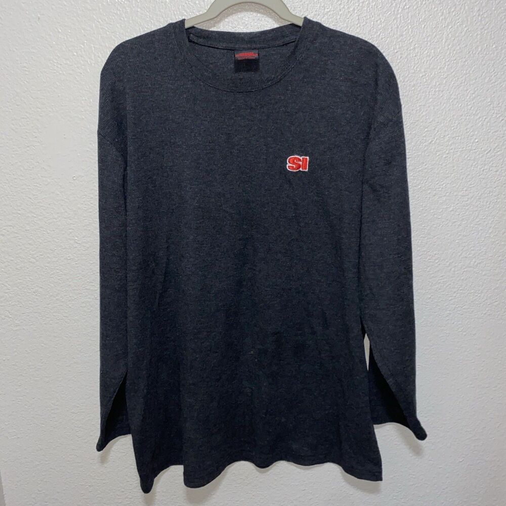 Sports Illustrated Sweater Mens XL Long Sleeve Vintage Charcoal Black